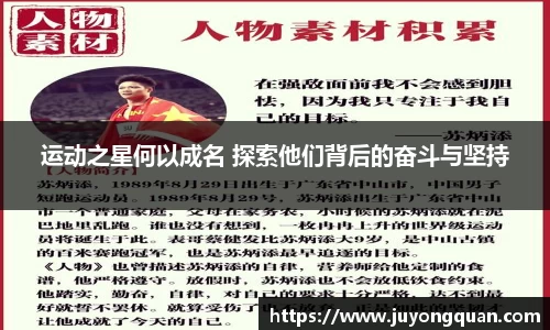 运动之星何以成名 探索他们背后的奋斗与坚持